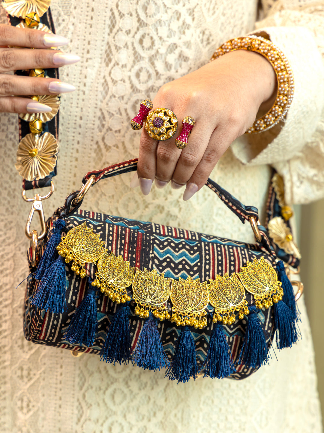 NeelKamal Ajrakh sling - Suave Bags  #