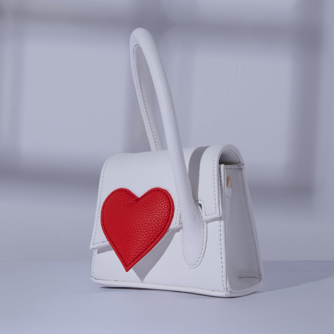 White Heartbound Tote Mini - Suave Bags  