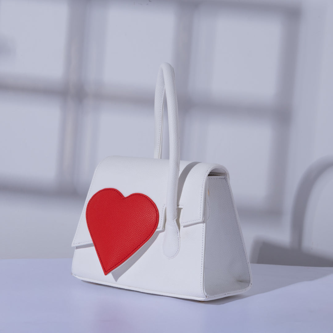 White Heartbound Tote - Suave Bags  