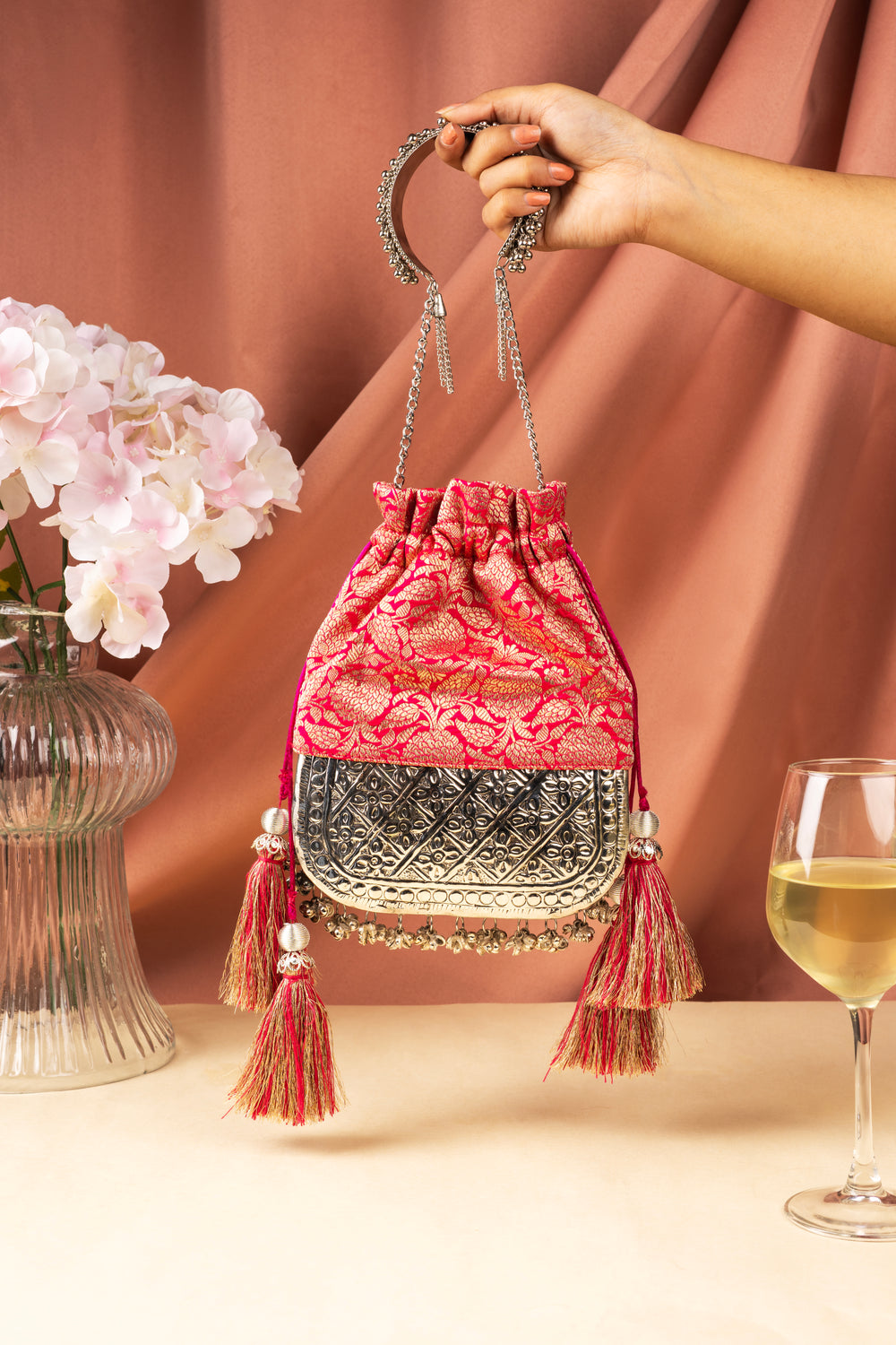 Pink Brocade Bliss Bag - Suave Bags  #