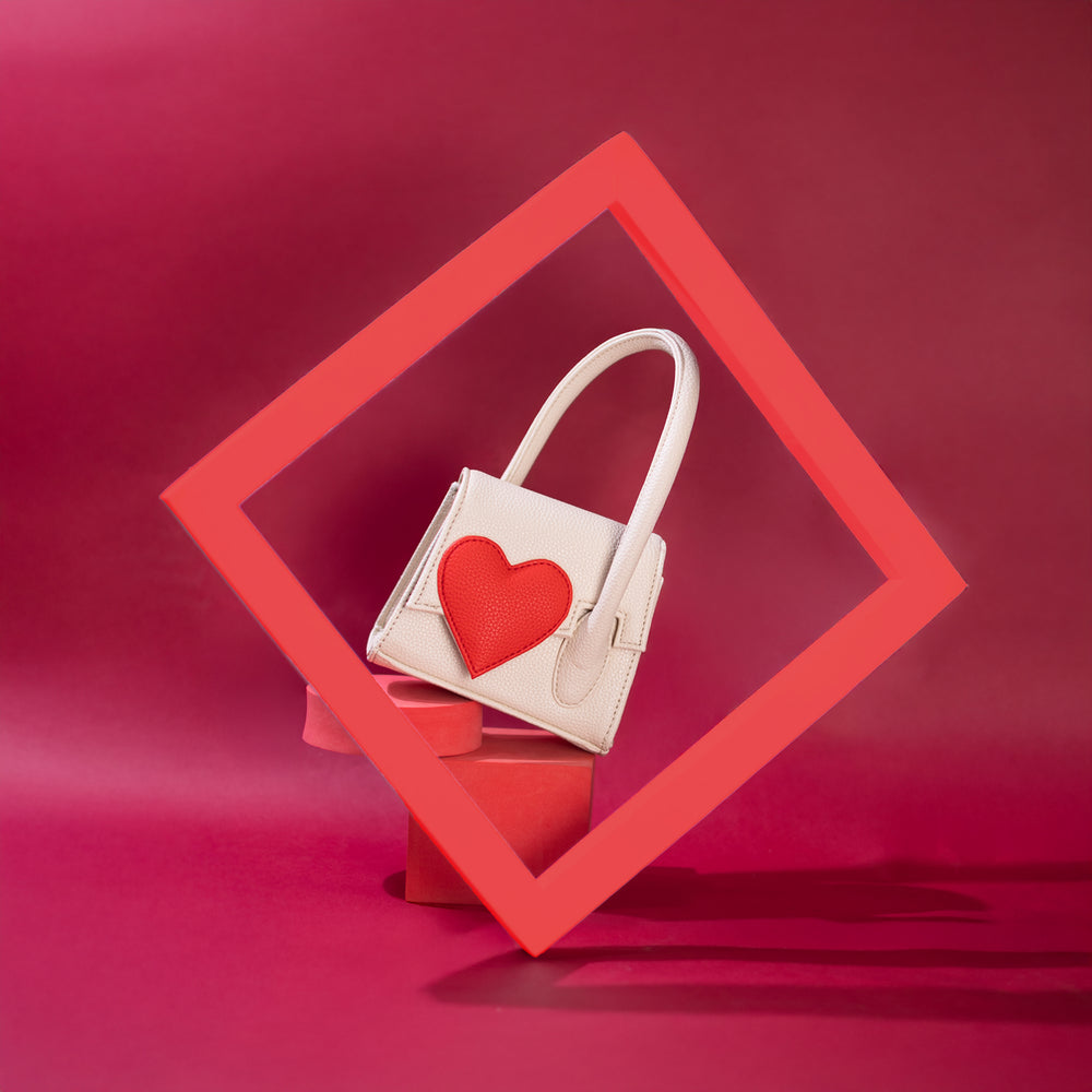 White Heartbound Tote Mini - Suave Bags  #
