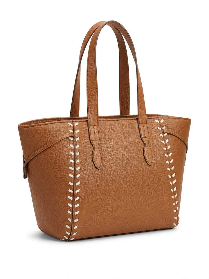 The Sienna Stitch Tote - TAN