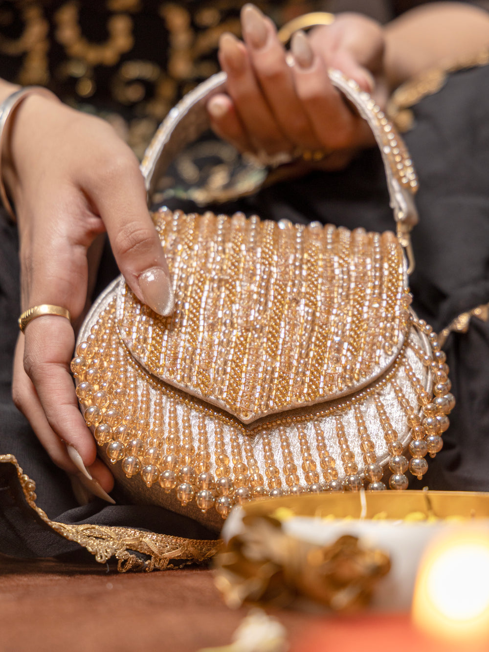 Sutra Pearl handbag - Rose gold - Suave Bags  #