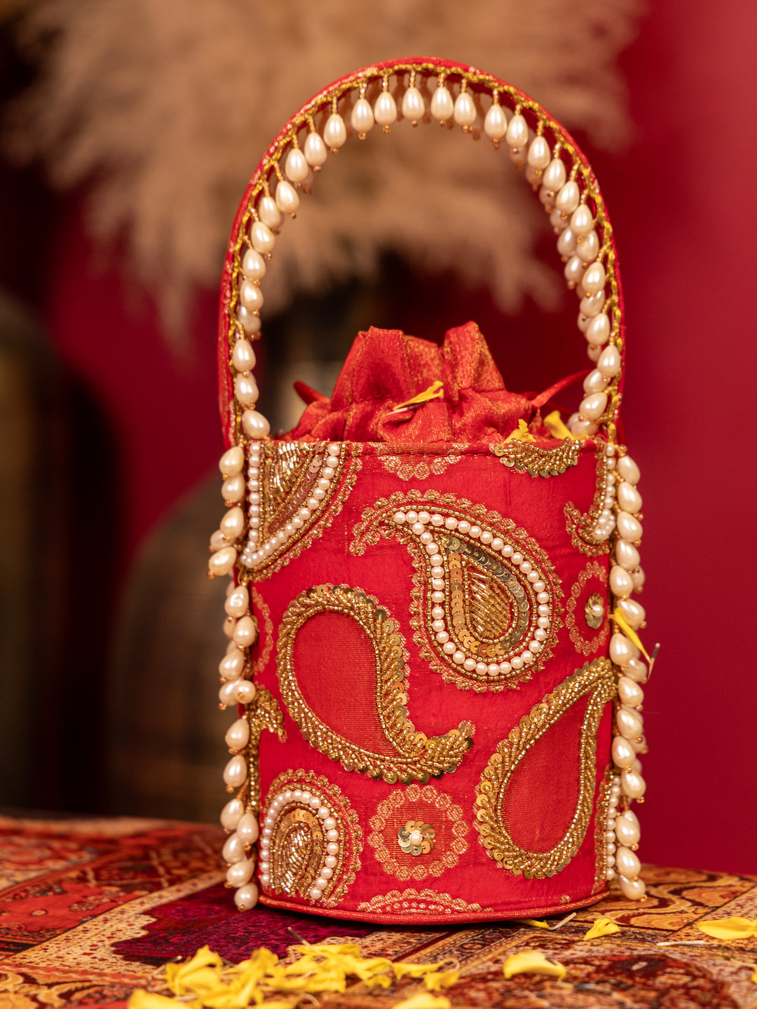 Mehraz Bucket Bag - Red - Suave Bags  #