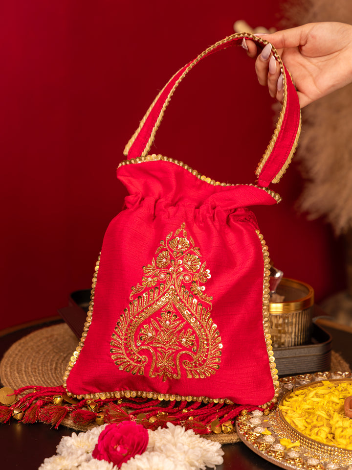 Zara Potli Bag - Rani pink - Suave Bags  