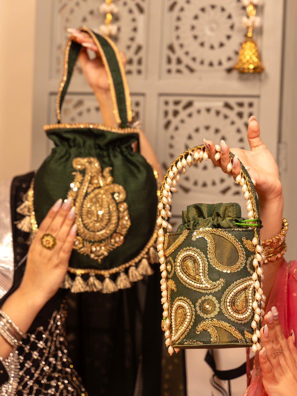 Mehraz Bucket Bag - Bottle Green - Suave Bags  #