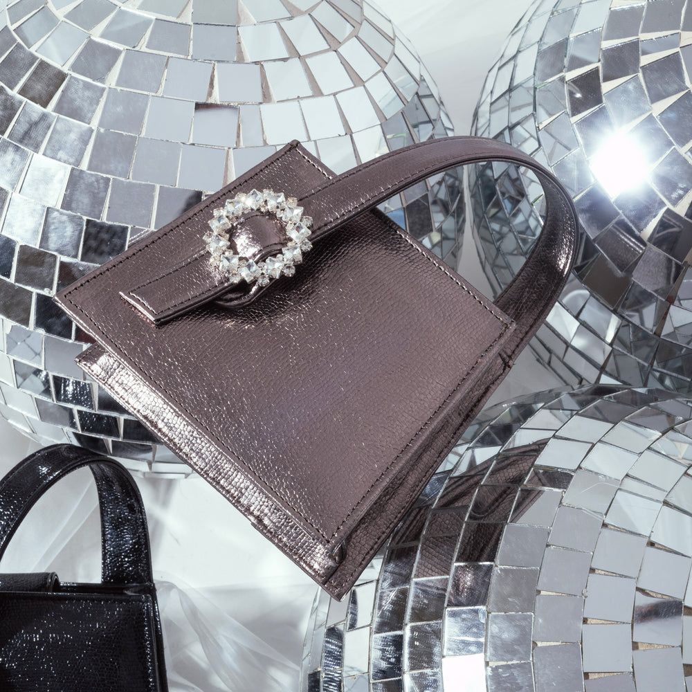 Gunmetal Lumina Luxe Handbag - Suave Bags  #