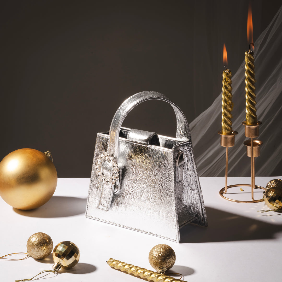 Silver Lumina Luxe Handbag - Suave Bags  #