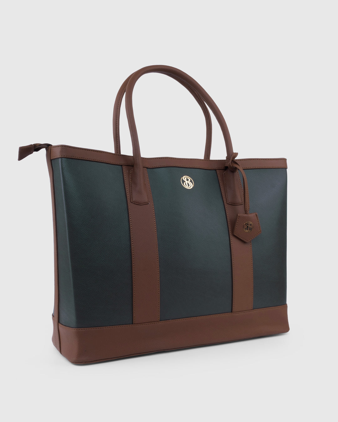 The Cambridge Classic Tote - Olive / tan Combo - Suave Bags  