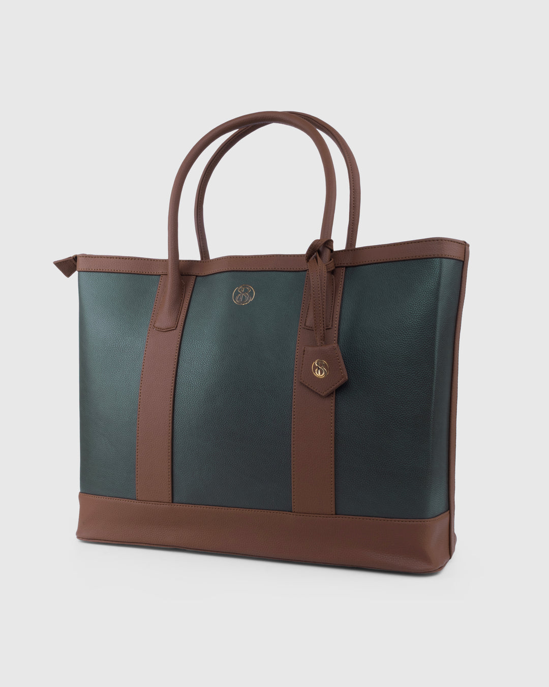 The Cambridge Classic Tote - Olive / tan Combo - Suave Bags  
