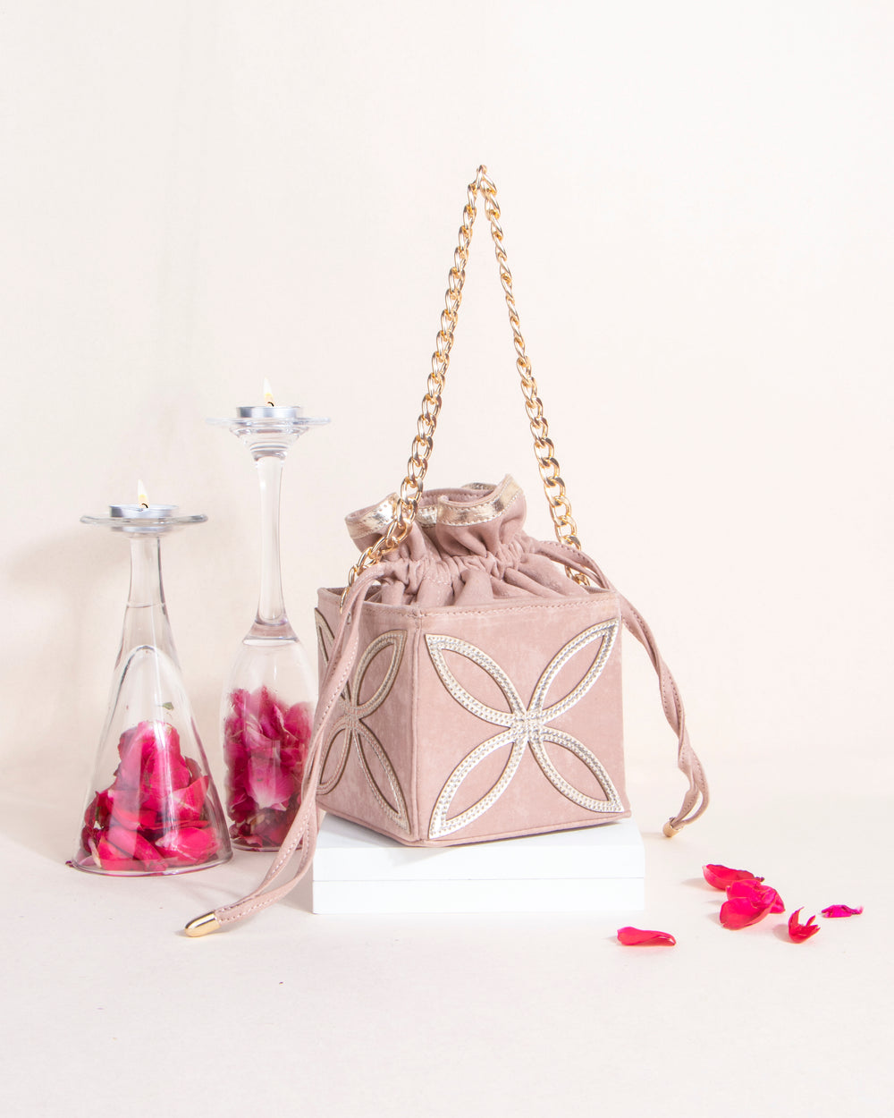 Rose Pink Kohinoor Potli Bag - Suave Bags  #