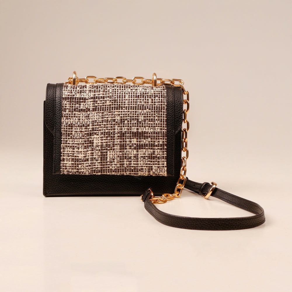 Black Tweed Lux Flap Bag - Suave Bags  #