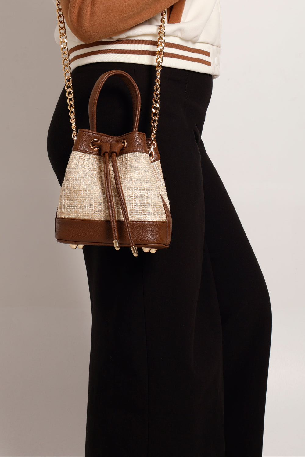 The Urban Tweed Brown Bucket Bag - Suave Bags  #