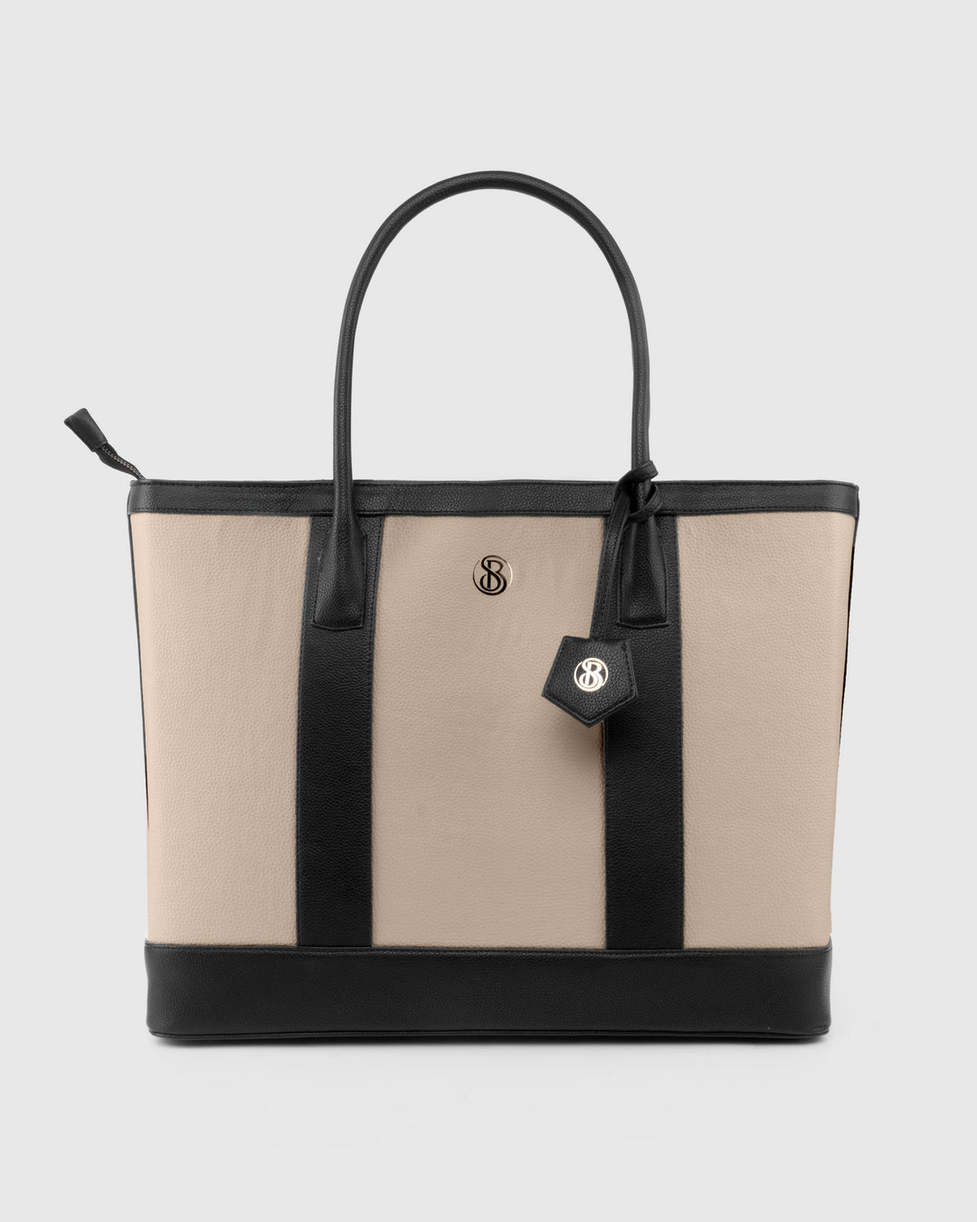 The Cambridge Classic Tote-Off white/ black combo - Suave Bags  