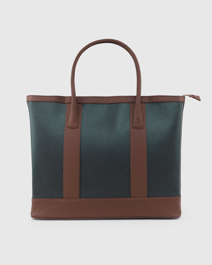 The Cambridge Classic Tote-Olive / tan Combo - Suave Bags  