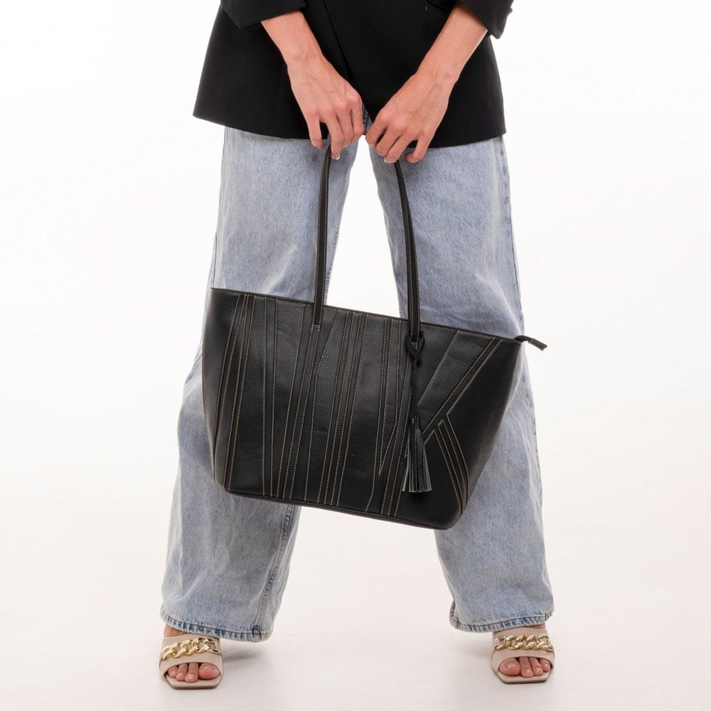 Classic Black Enigma Tote - Suave Bags  #