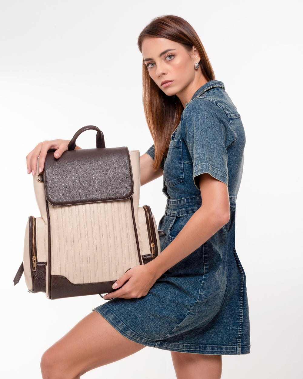 Brown Mono Nomad Backpack - Suave Bags  #